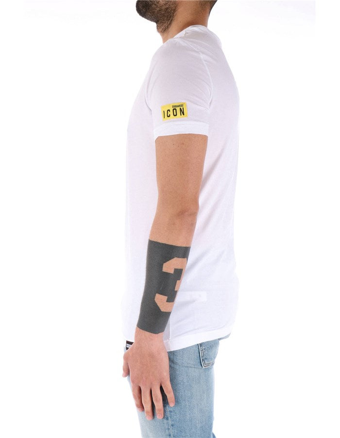 Dsquared Uomo T-shirt Logo Manica BI/GIALLO D9M204480