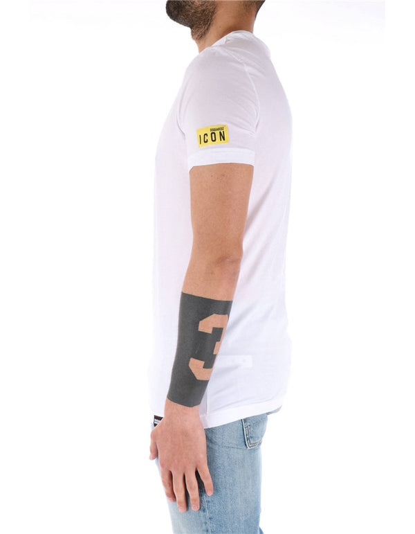Dsquared Uomo T-shirt Logo Manica BI/GIALLO D9M204480