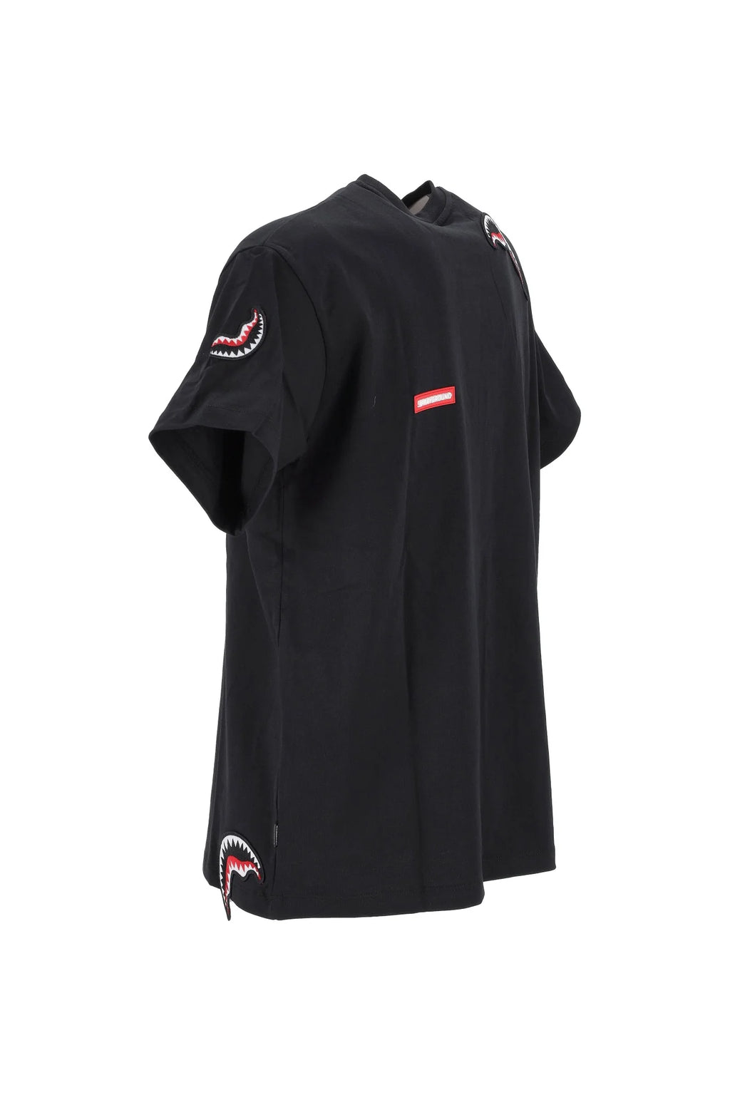Sprayground uomo t-shirt SHARK PATCHES SP846BLK