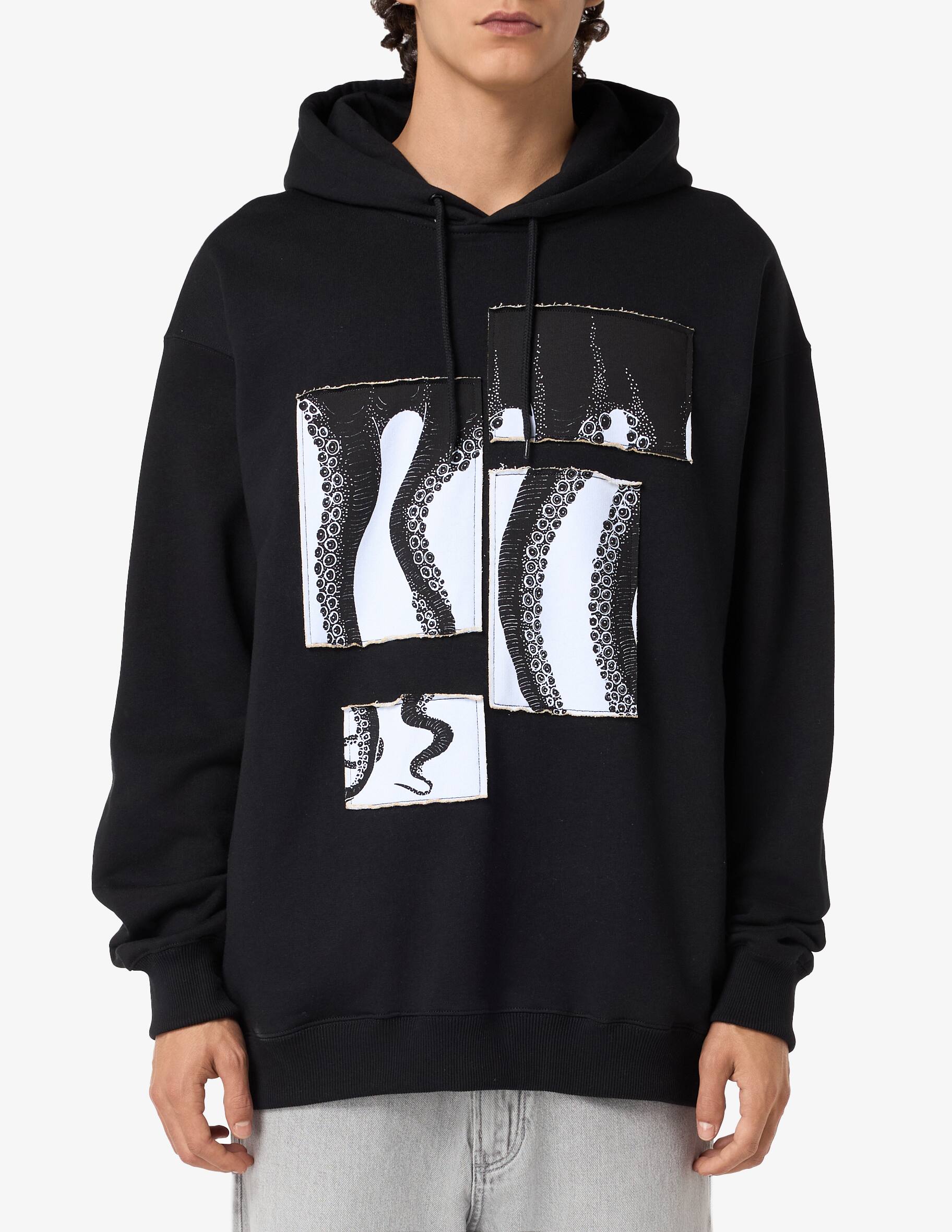 Octopus uomo felpa Patchwork Hoodie 24WOSH12