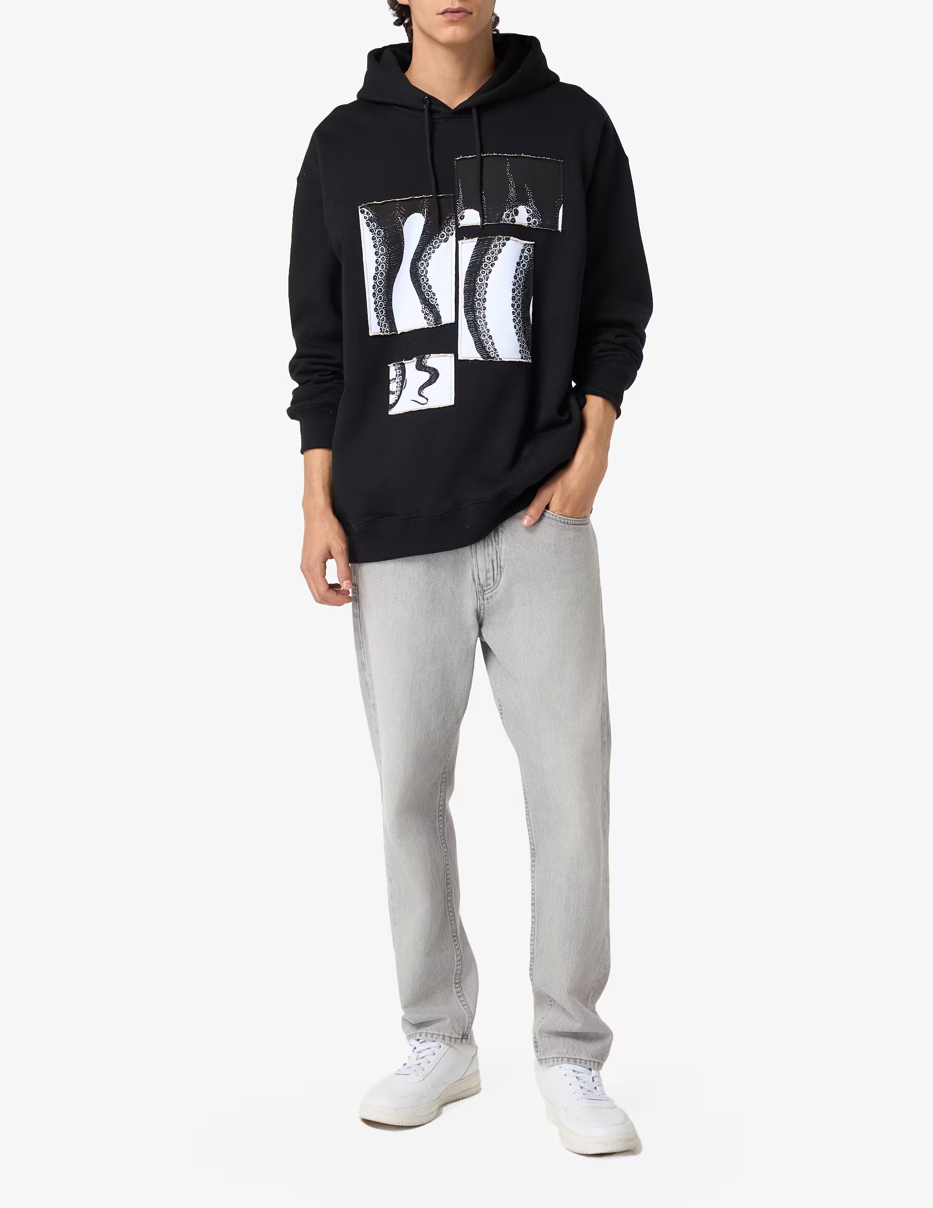 Octopus uomo felpa Patchwork Hoodie 24WOSH12