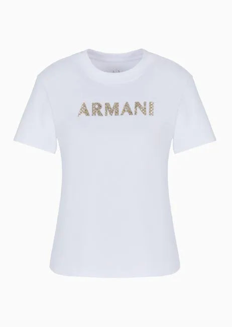 armani exchange donna t-shirt 6DYT36 YJ7VZ 1000 Bianco