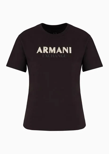 armani exchange donna t-shirt 6DYT36 YJ7VZ 1200 Nero