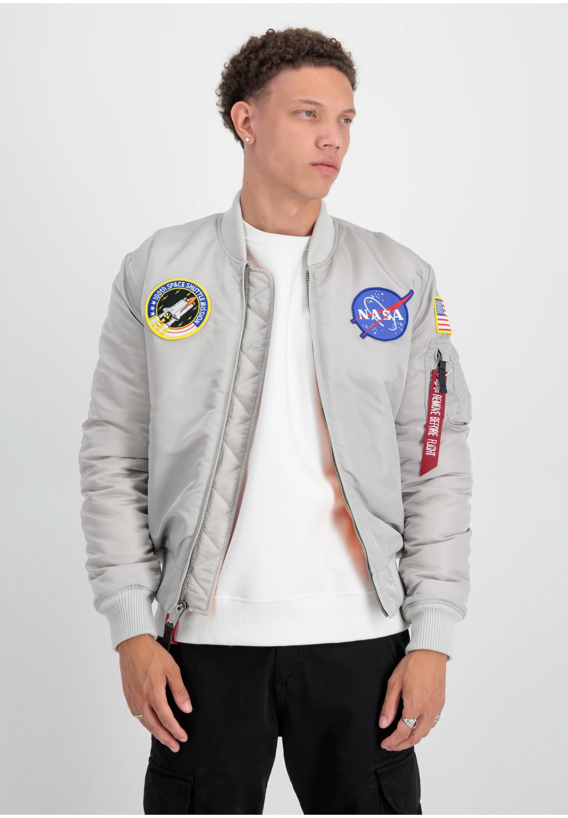 alpha industries uomo giubbino ma-1vf nasa 166107AI Grigio