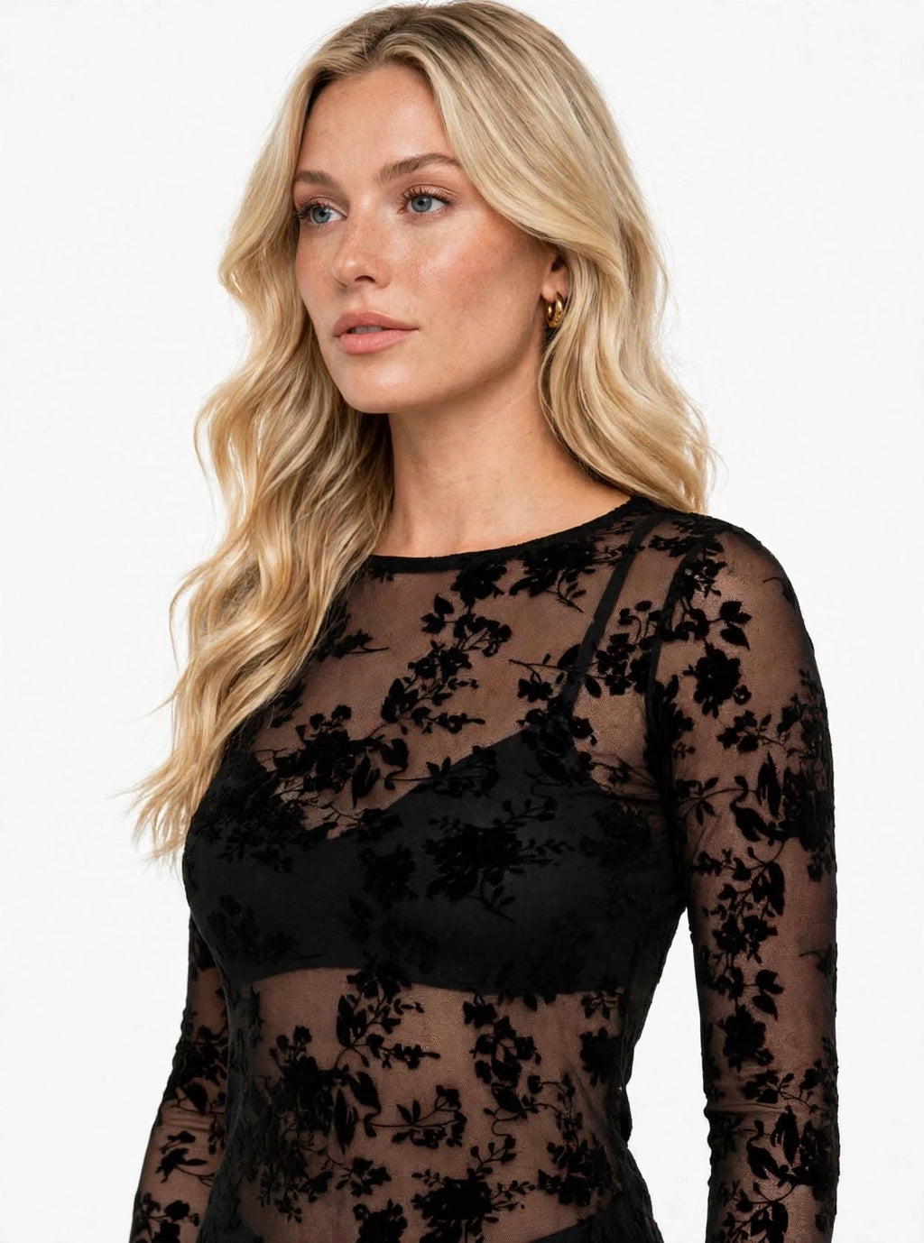 Gold Rush maglia TULLE FLOCK W1AMETISTA06