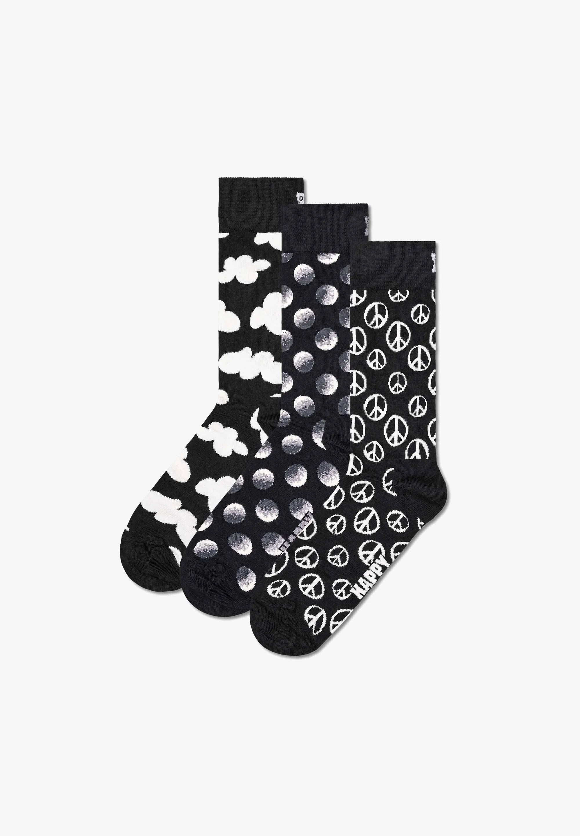 Happy Socks calzini 3-Pack Balck And White Gift Set