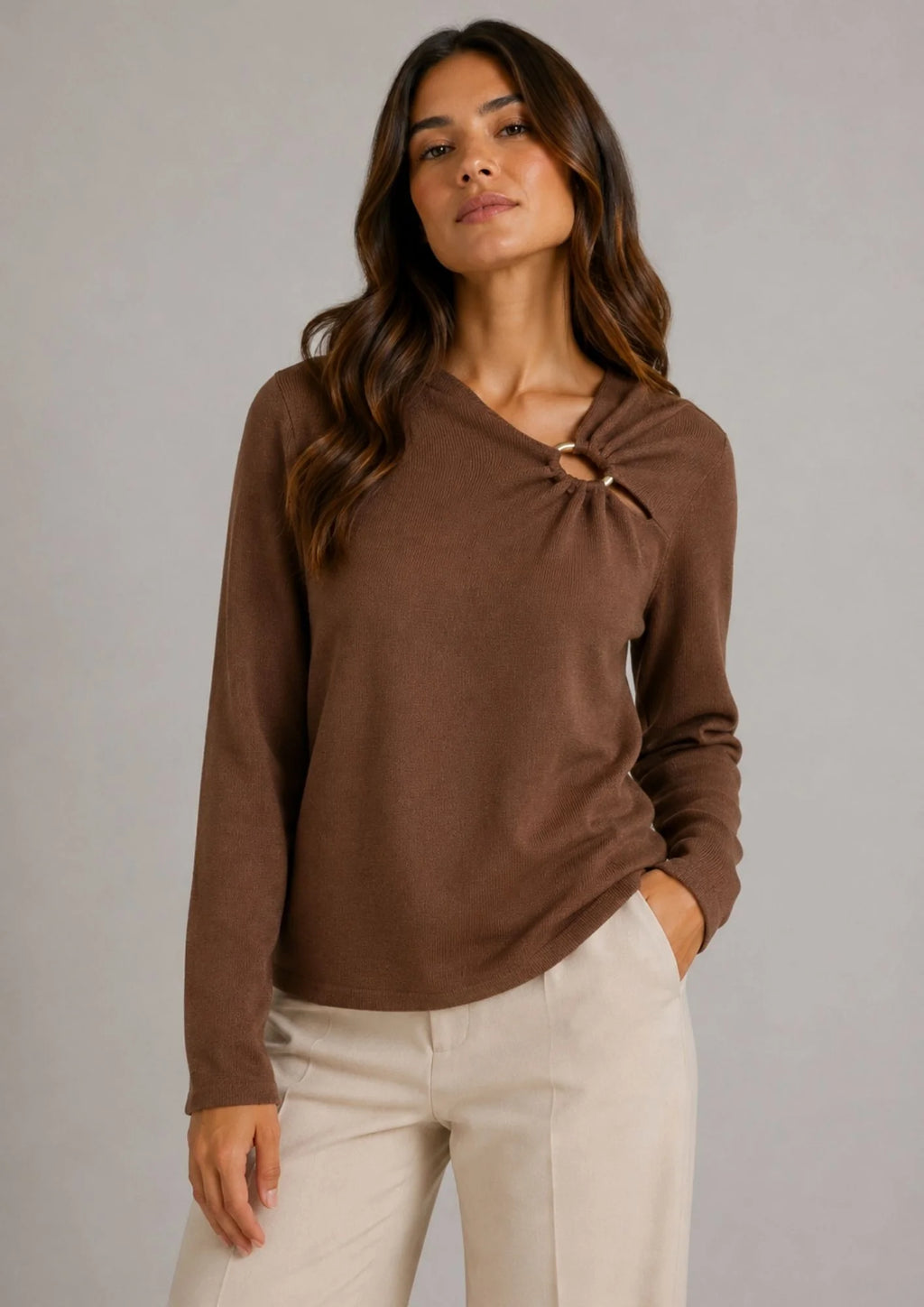 Vero Moda maglia JAIN 10350239 Cocoa Brown W.
