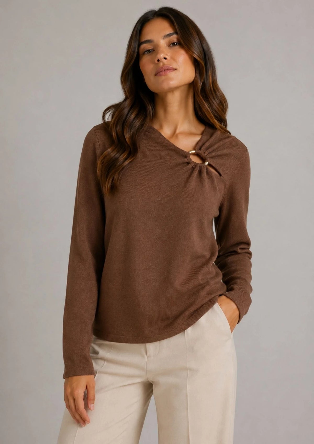 Vero Moda maglia JAIN 10350239 Cocoa Brown W.