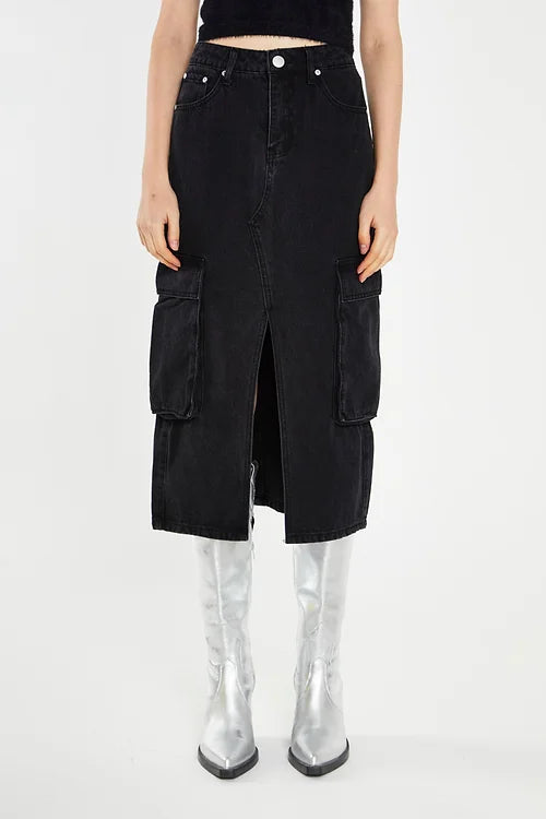 glamorous donna gonna AN4899 washed black