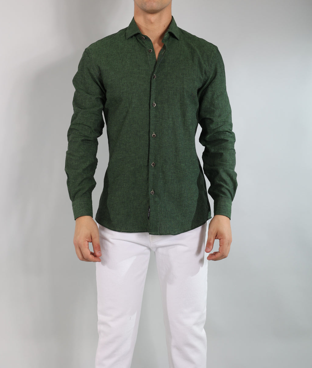 Gold Rush uomo camicia LINOFRANCIASC/42 verde bottig
