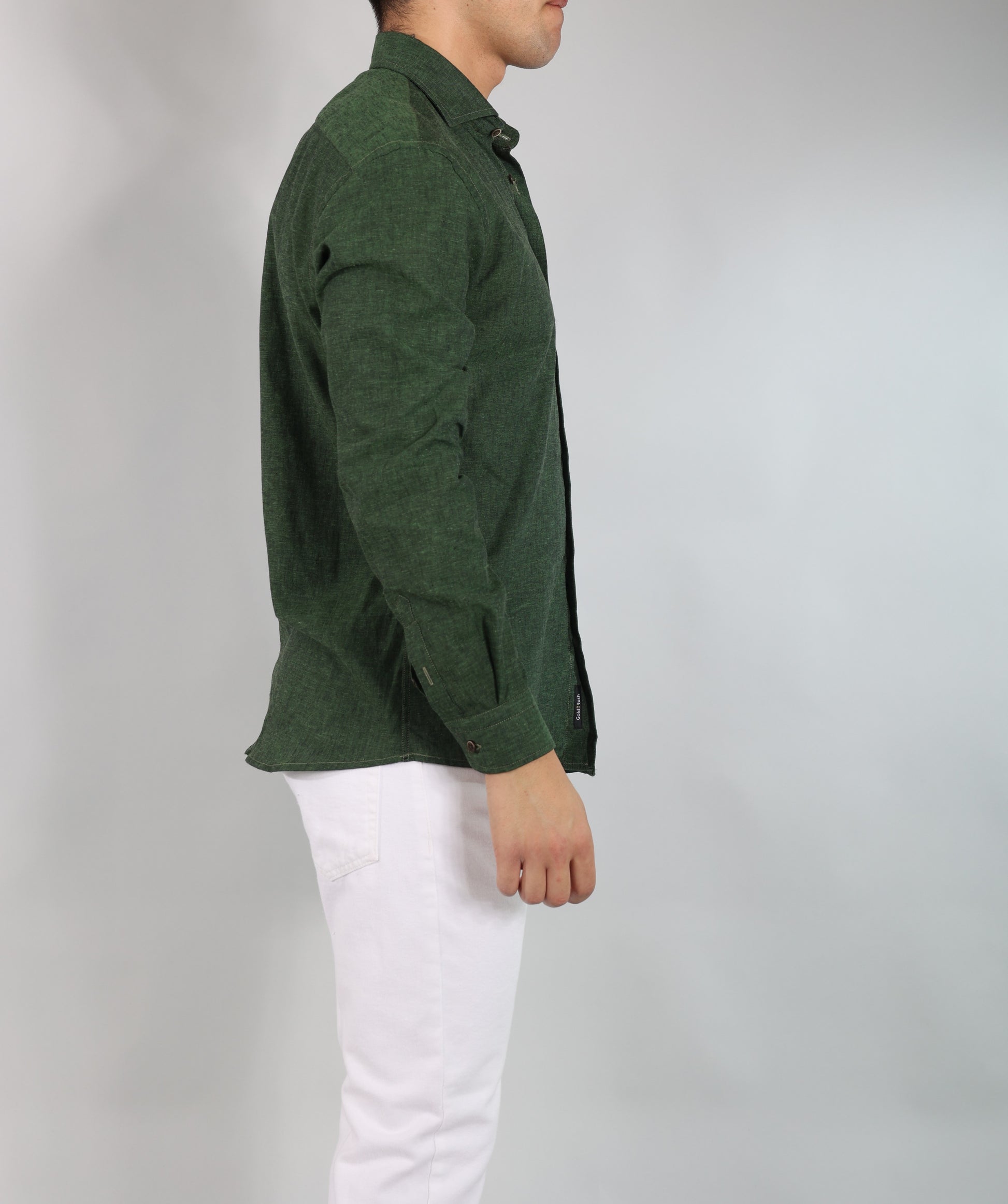 Gold Rush uomo camicia LINOFRANCIASC/42 verde bottig