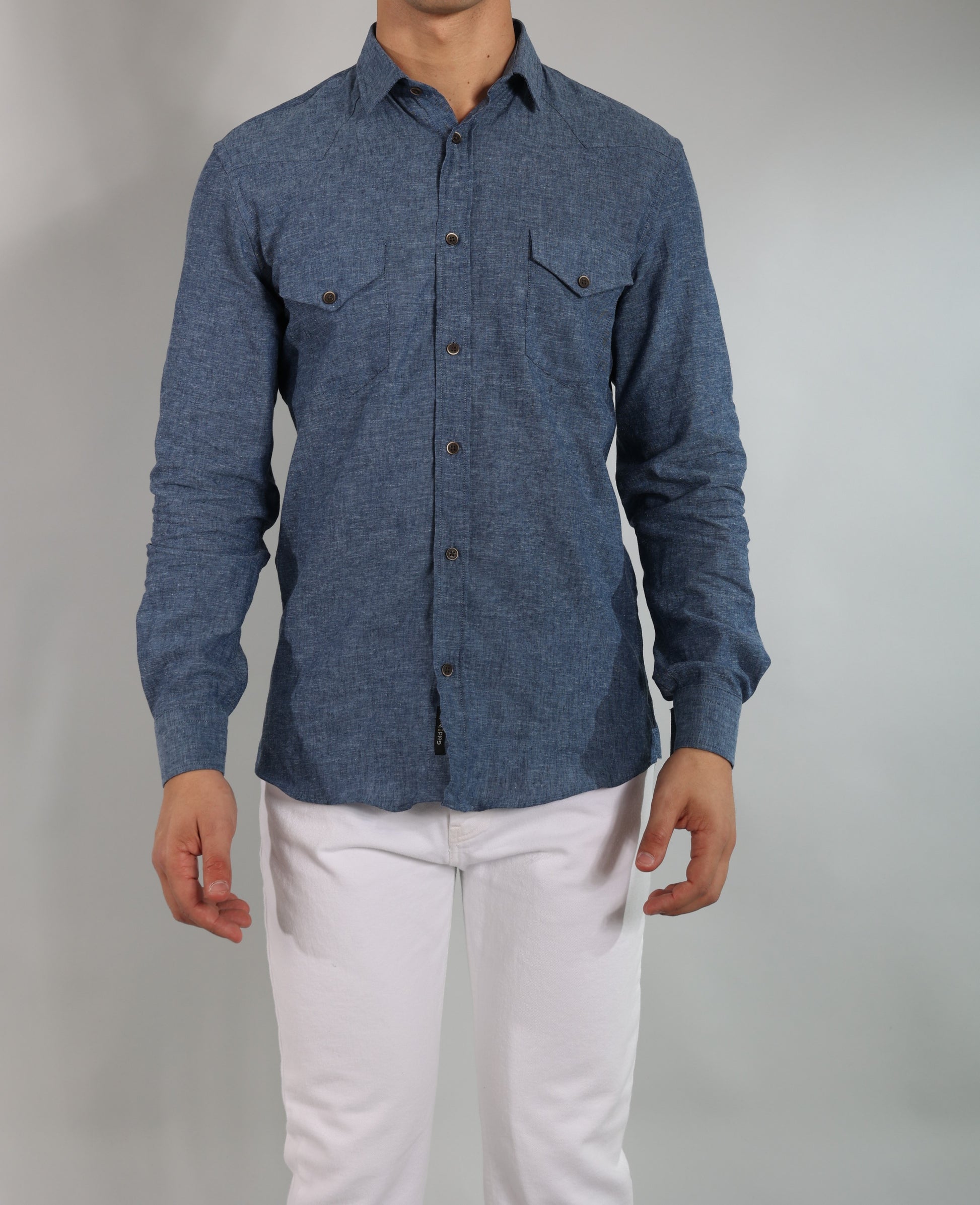 Gold Rush uomo camicia LINOTEXASSC/44 denim