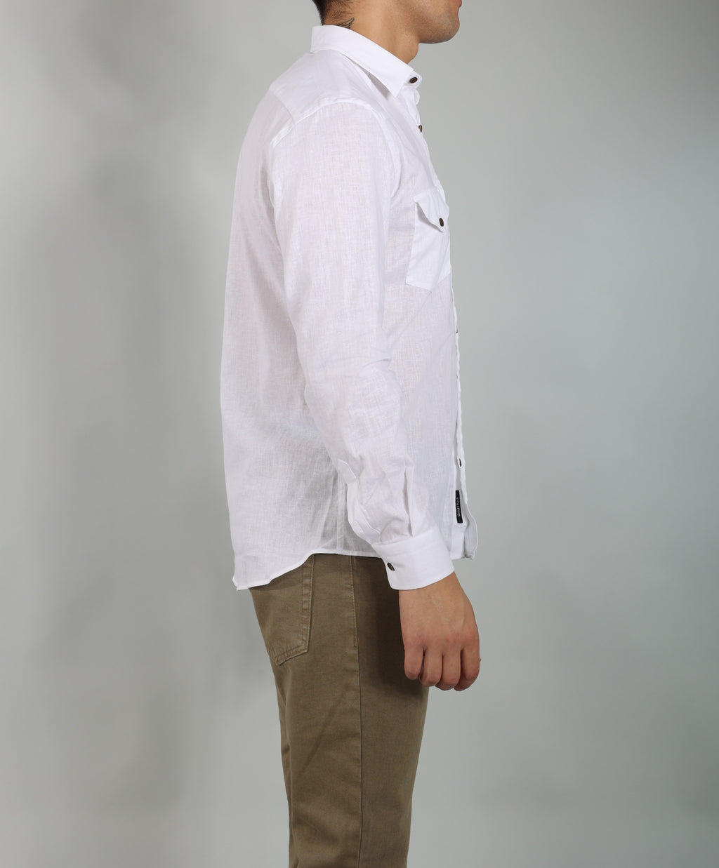 Gold Rush uomo camicia LINOTEXASSC/44 bianco