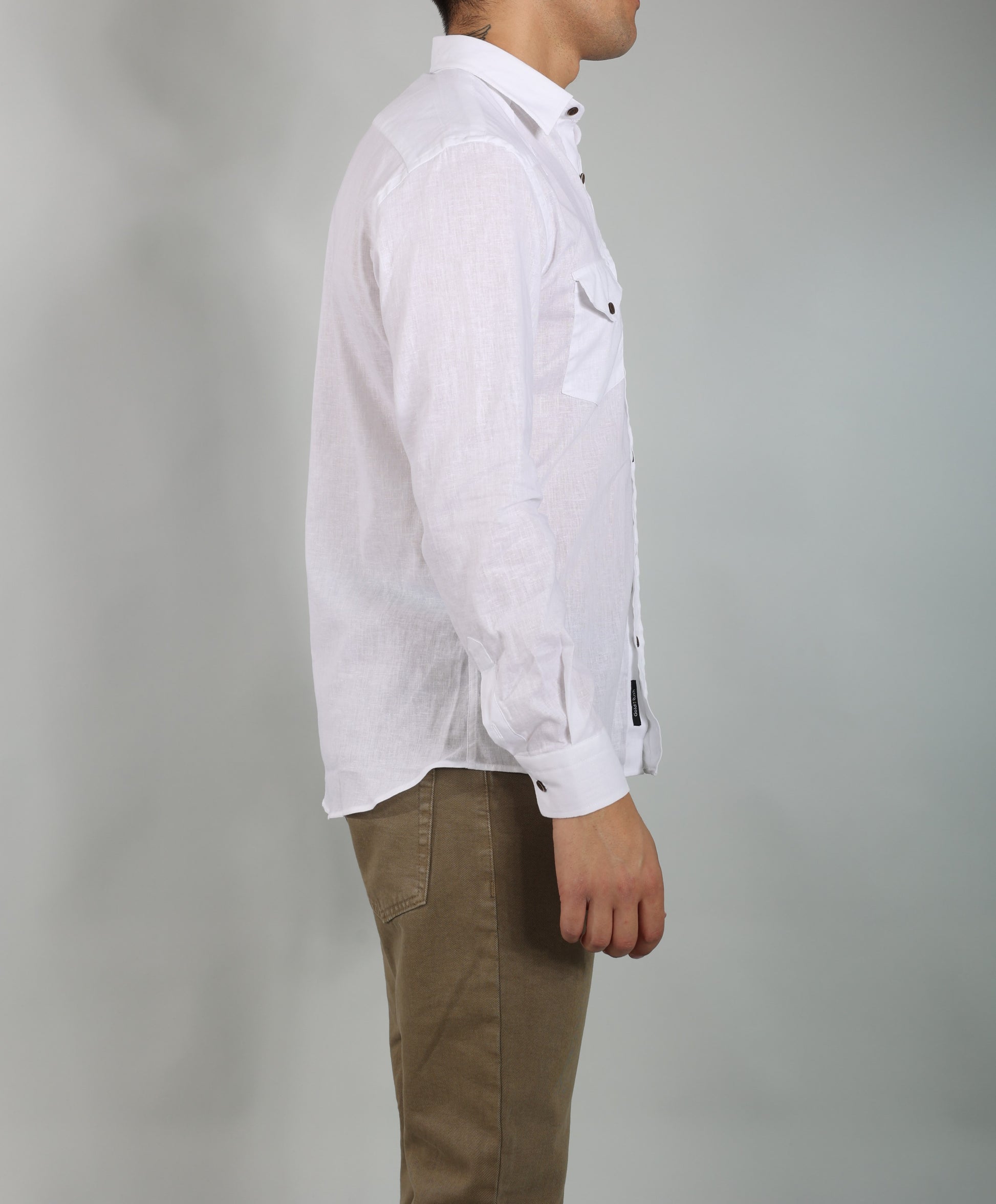 Gold Rush uomo camicia LINOTEXASSC/44 bianco