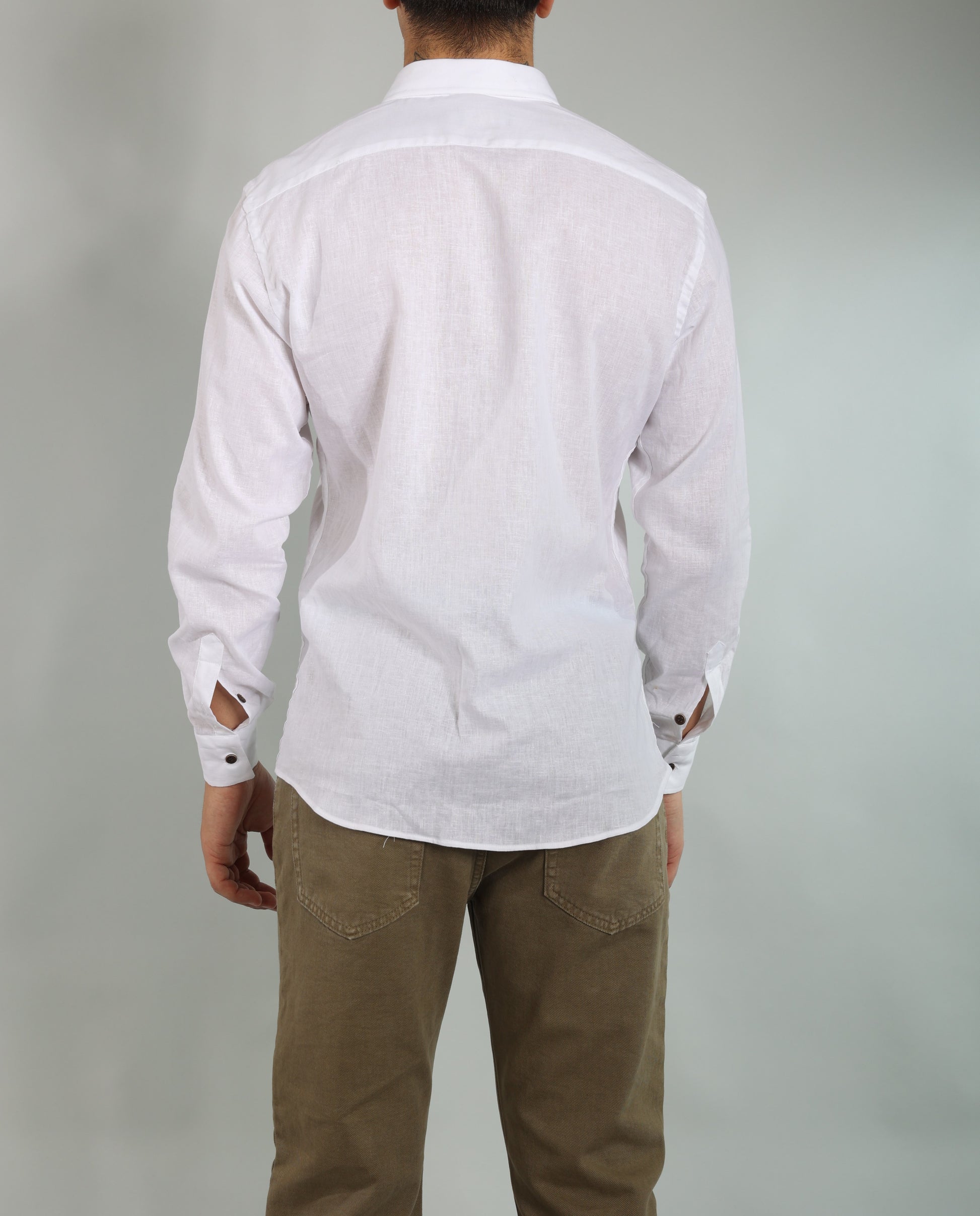 Gold Rush uomo camicia LINOTEXASSC/44 bianco