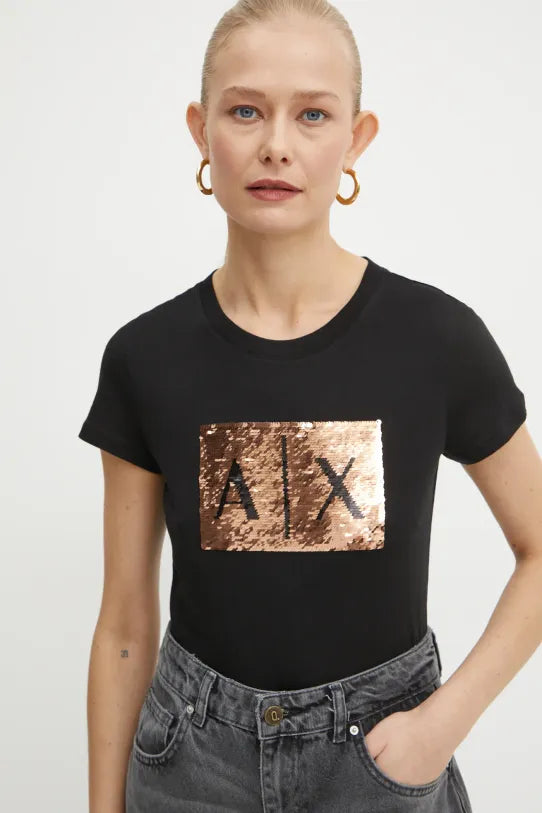 Armani Exchange donna t-shirt 8NYTDL YJ73Z 6231 Nero
