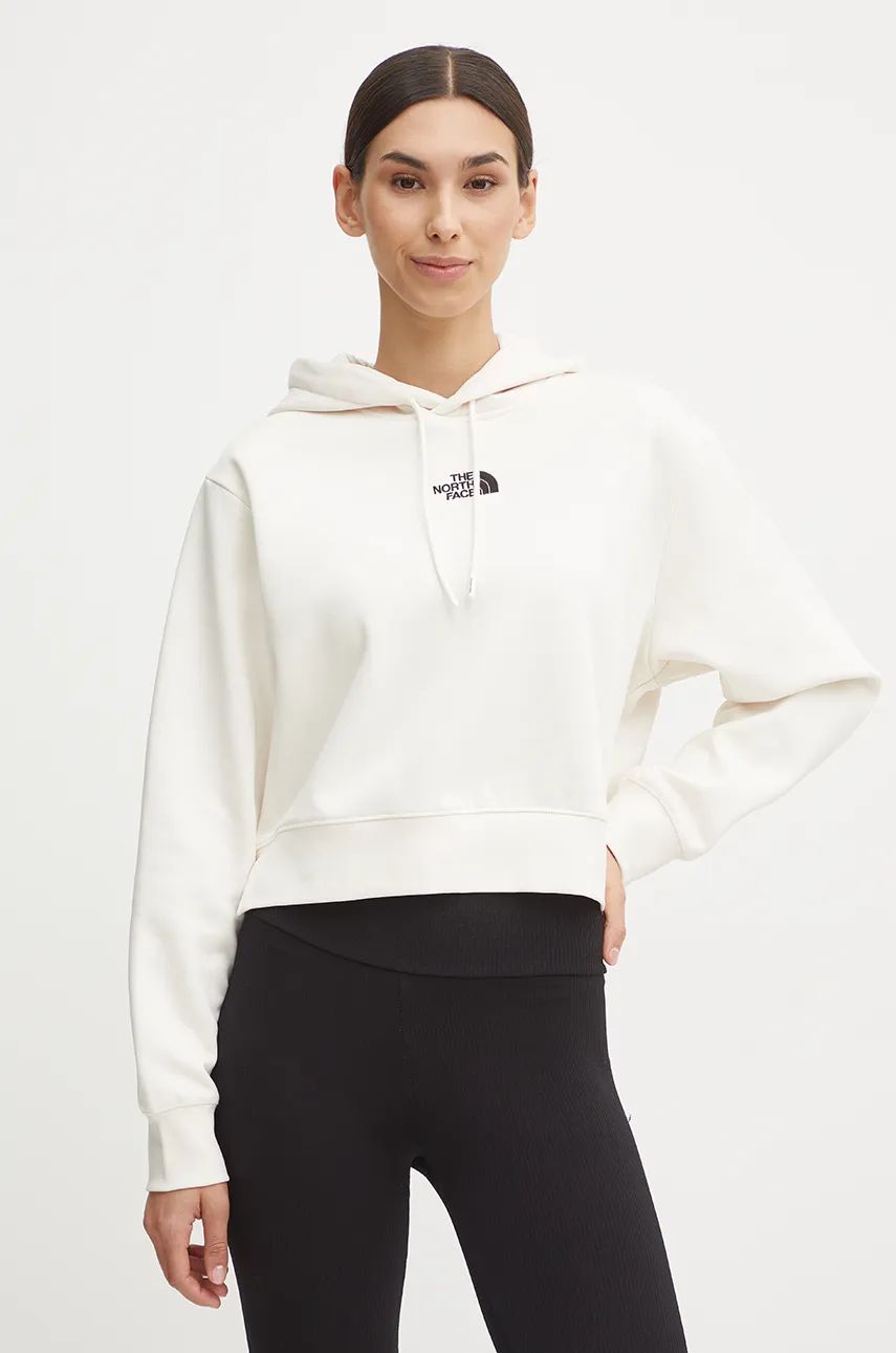 the north face donna felpa essential crop NF0A89EXQLI1 white dune