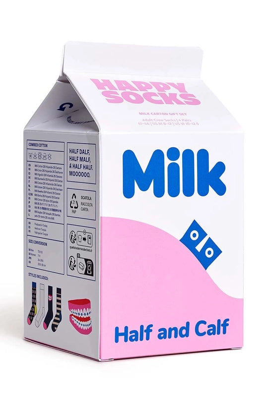 Happy Socks calzini 4-Pack Milk Carton Gift Set