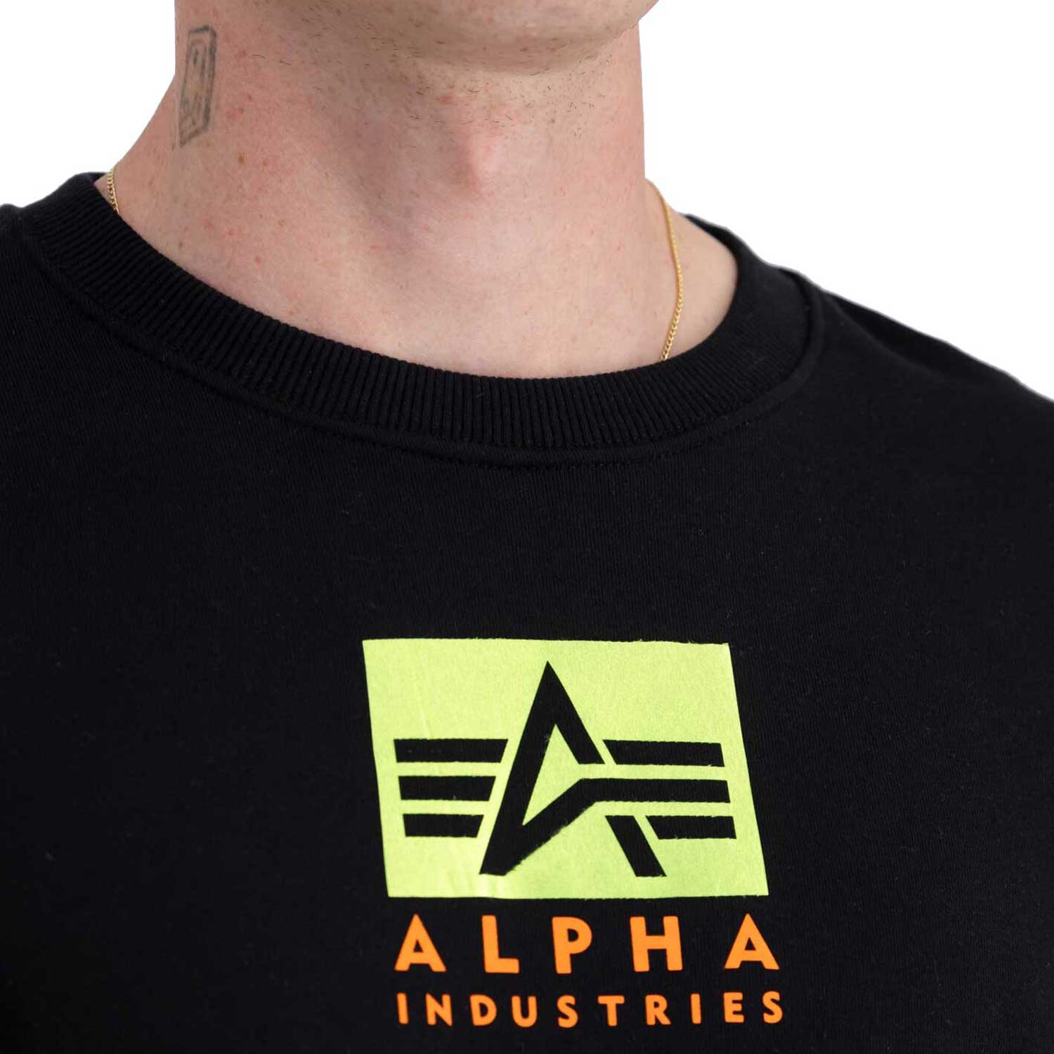 alpha industries uomo felpa satin logo 148311AI 03 Nero