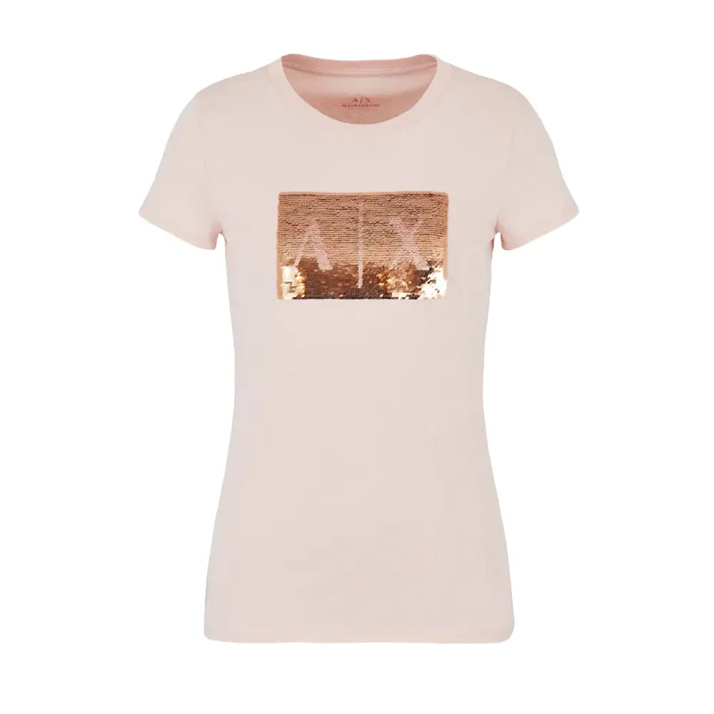 Armani Exchange donna t-shirt 8NYTDL YJ73Z U4105 rosa gold