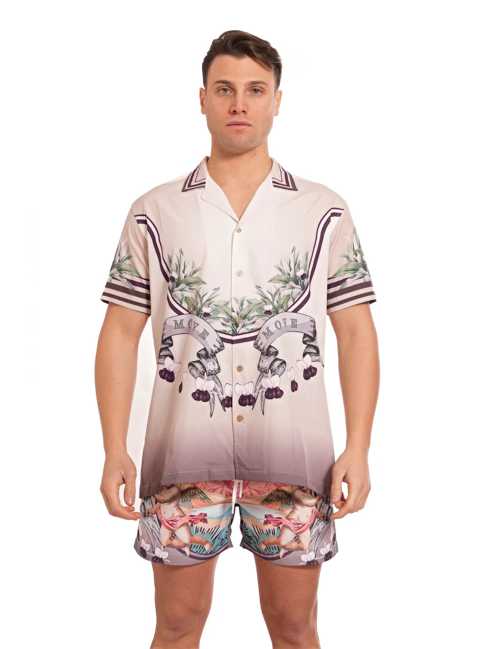 Move uomo camicia bowling Stampata PRINT 25 Angel