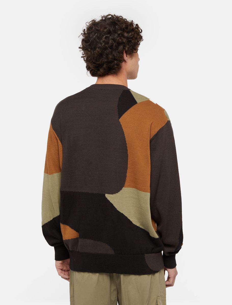 dickies uomo felpa camo sweater imperial green