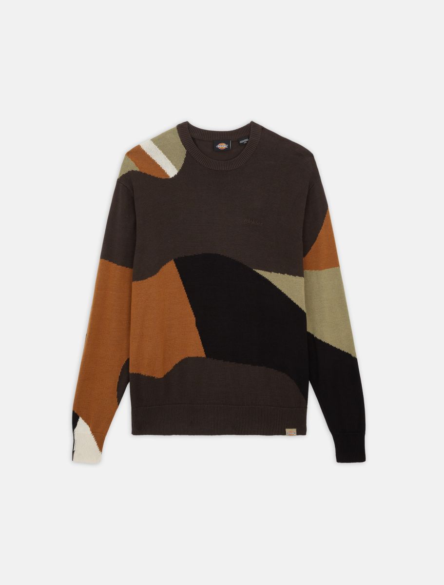 dickies uomo felpa camo sweater imperial green