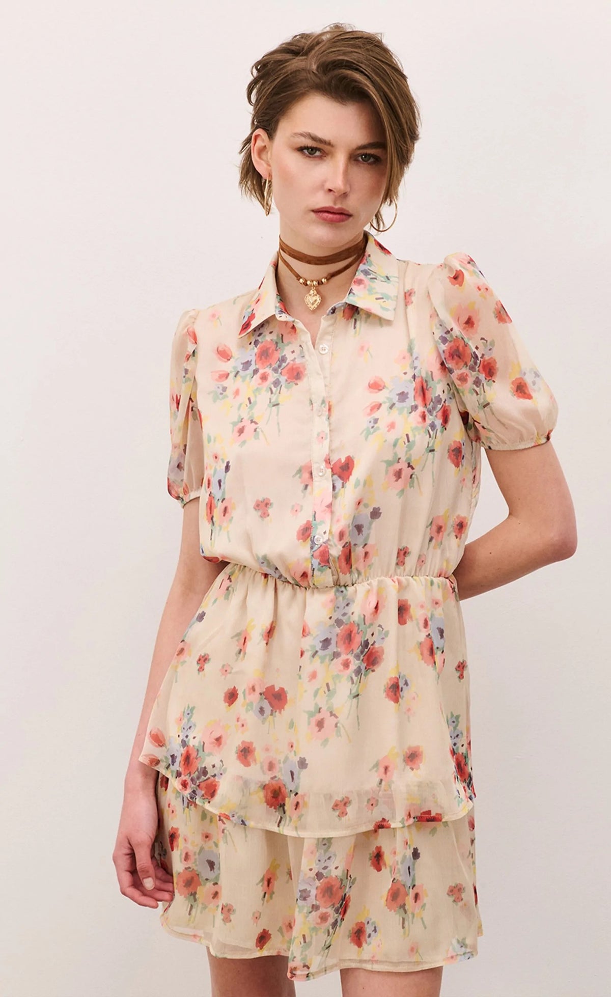 Two Way donna abito CHEMISIER PROVENZALE CORAL 1395