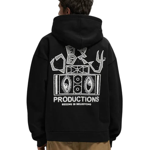 Obey uomo felpa Productions Extra 22MC0001576 Black