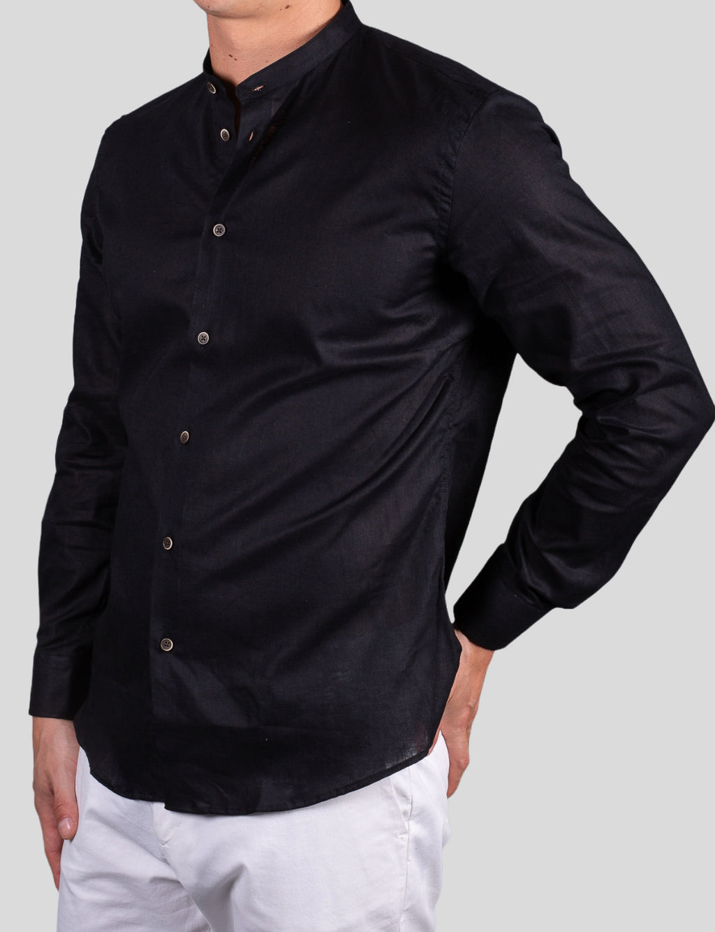 Gold Rush uomo camicia lino corea Seul Nero