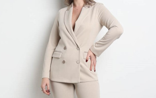 vicolo donna giacca a doppio petto TB0080 Beige