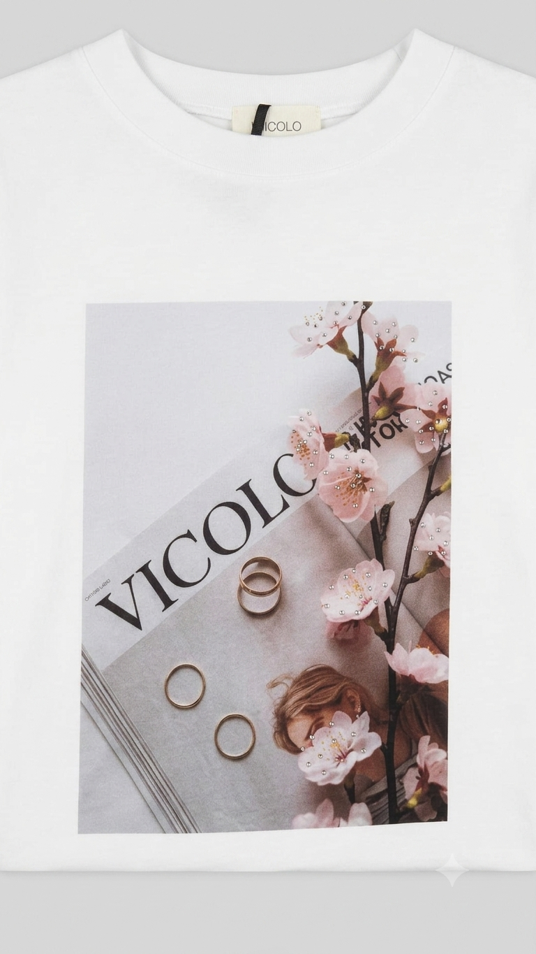 Vicolo donna t-shirt RAB0576 BIANCO