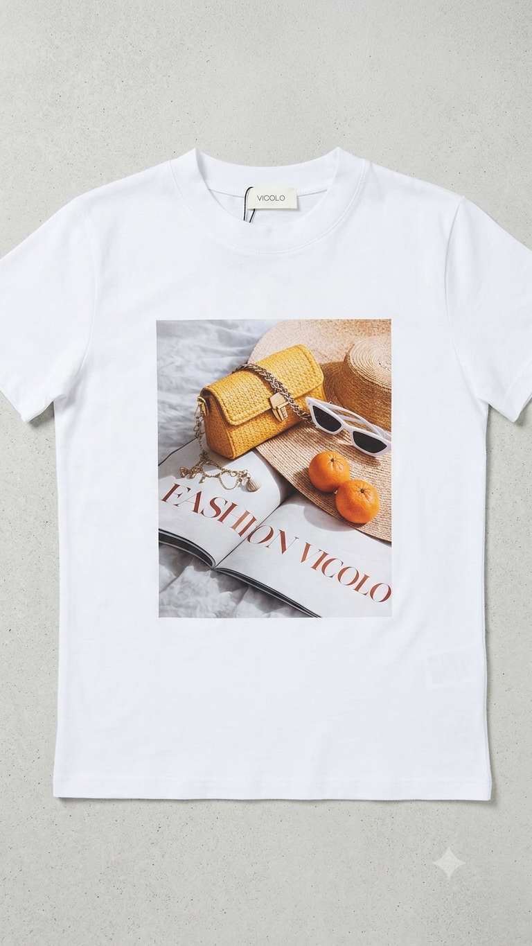 Vicolo donna t-shirt RAB0592 BIANCO