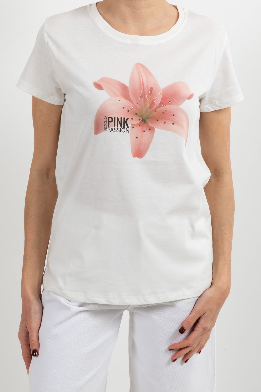 Vicolo donna t-shirt RD0948 E25 PANNA