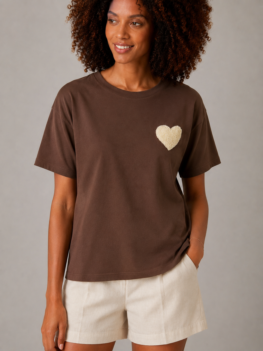 Gold Rush donna t-shirt BIELASTICO CUORE SPUGNA