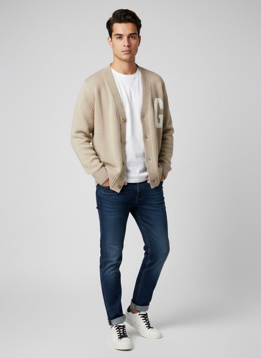 Gold Rush uomo CARDIGAN MA3009GR BEIGE