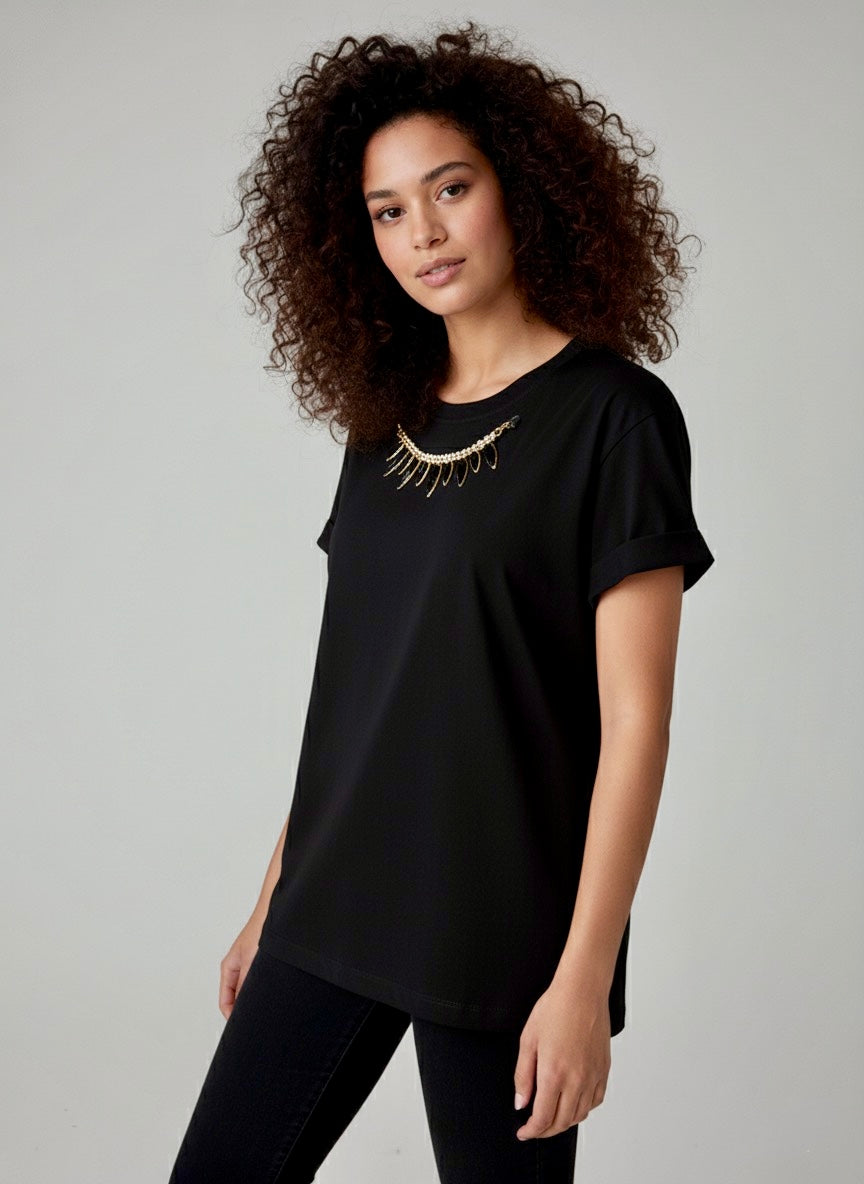 Gold Rush donna t-shirt REY03GOLD01 I25 NERO