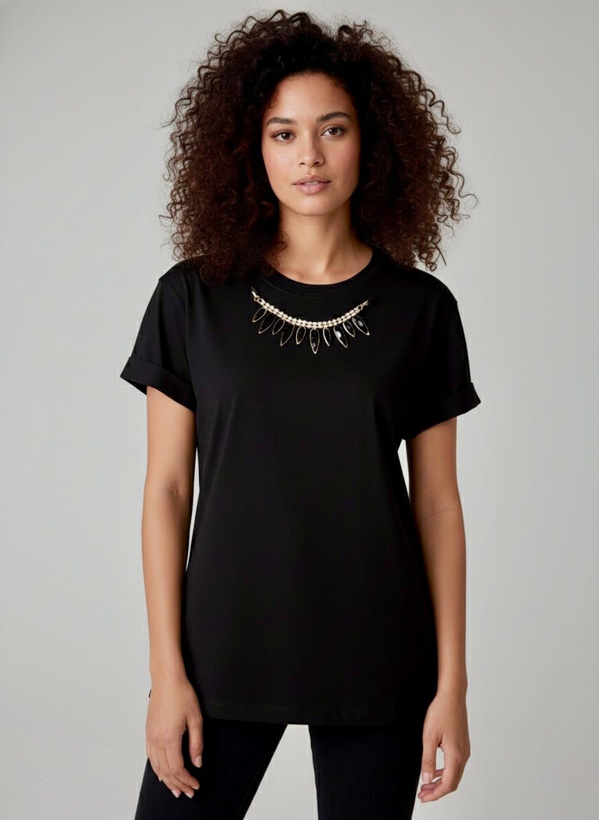 Gold Rush donna t-shirt REY03GOLD01 I25 NERO