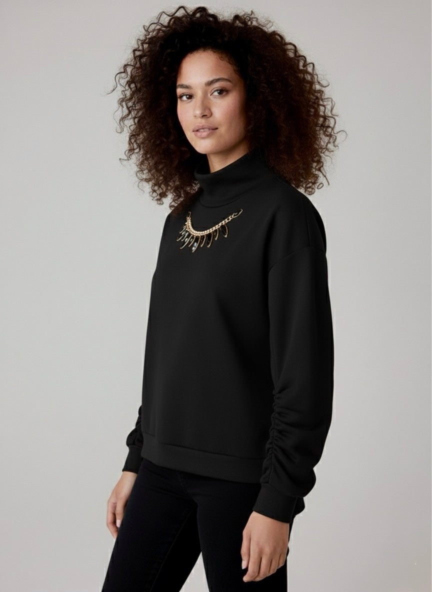 Gold Rush donna felpa W1LOREN06 I25 NERO