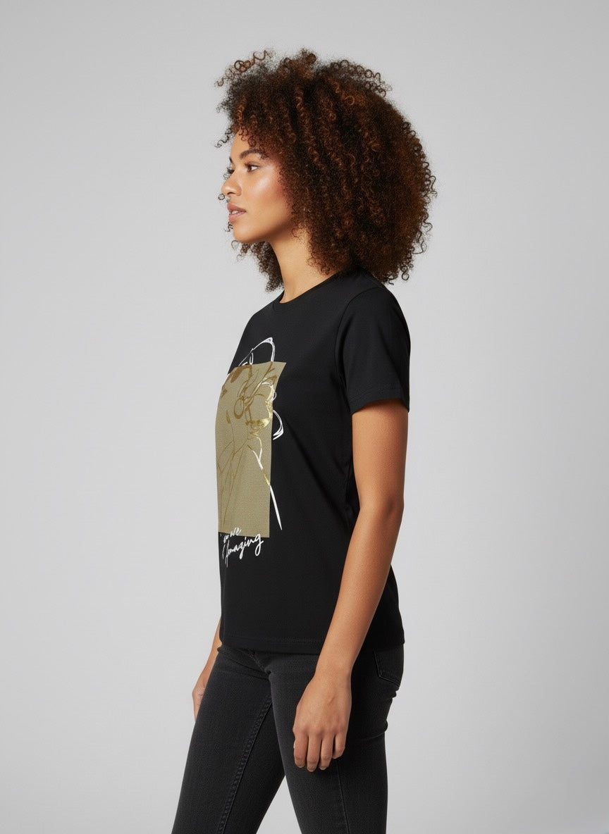 Gold Rush donna t-shirt REY03GOLD02 I25 NERO