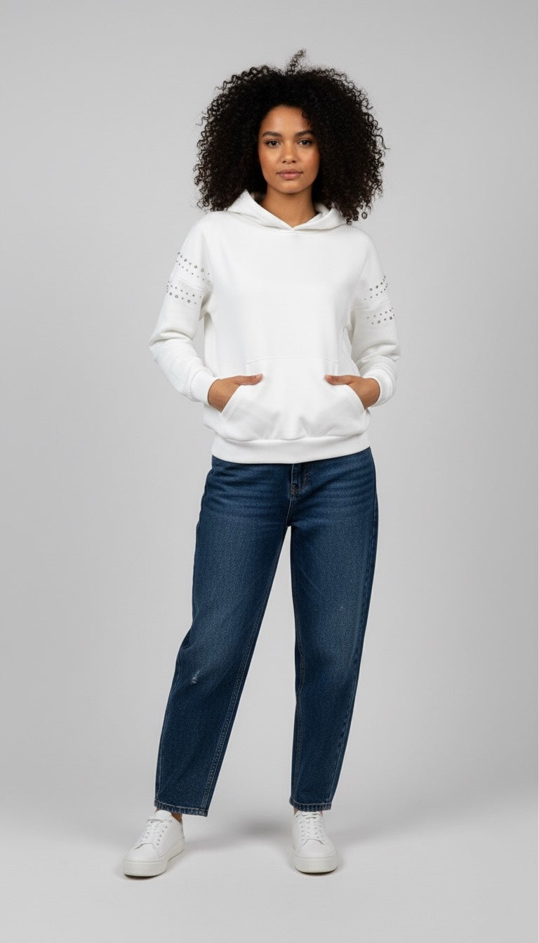 Gold Rush donna felpa W1GOLINO06 I25 PANNA