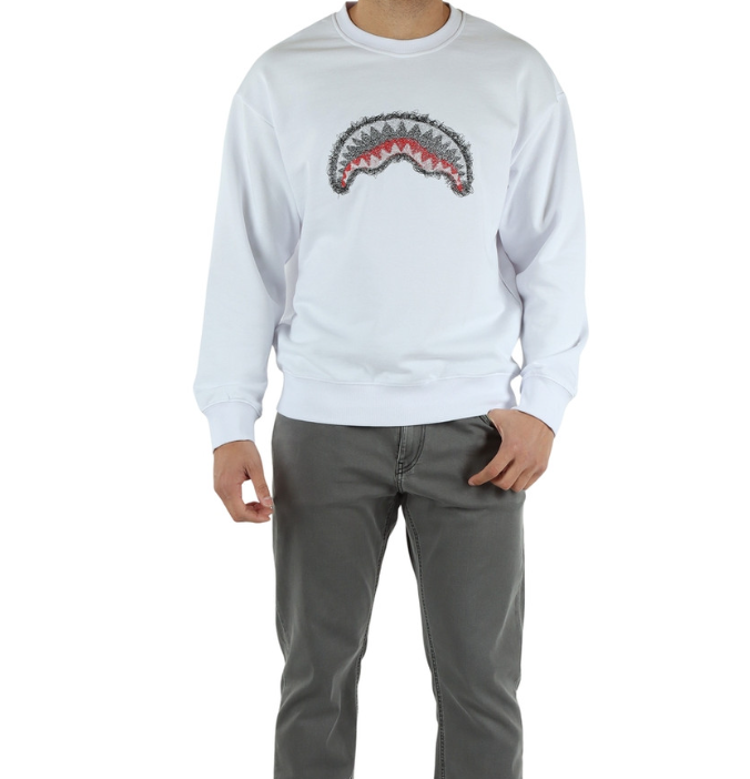 Sprayground uomo felpa SCRIBBLE SHARK SP863EWHT