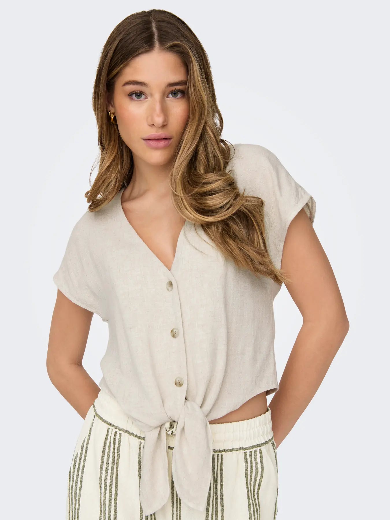 Only donna camicia SIESTA KNOT LIN 15322270 NOOS