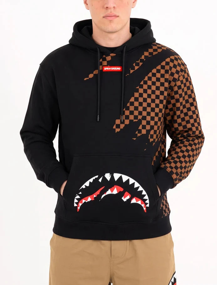 Sprayground uomo felpa CLAW TEAR CHECK R.HOODIE 951G