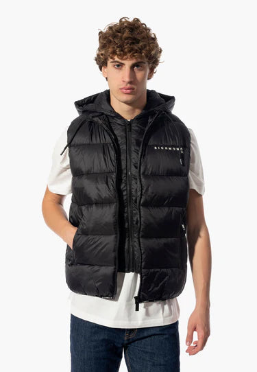 richmond uomo giubbino padded gilet buksa MA24242PI black