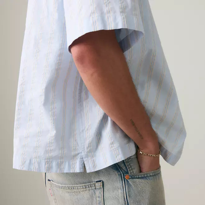 Levi's uomo camicia Ss LamaBoxyShirt 005GH stripe
