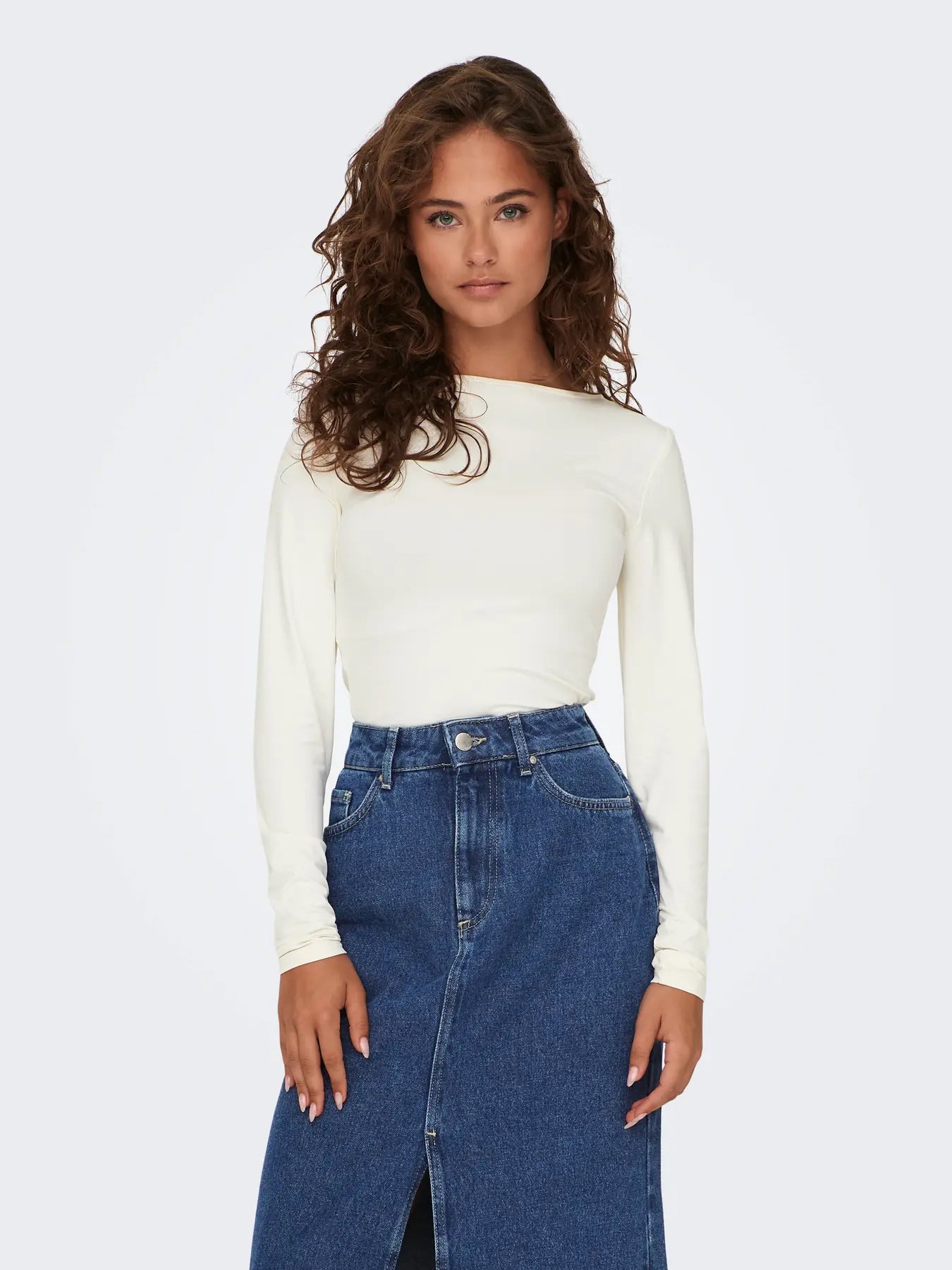 Only donna maglia Lea LS Way 15302647 Cloud Dancer
