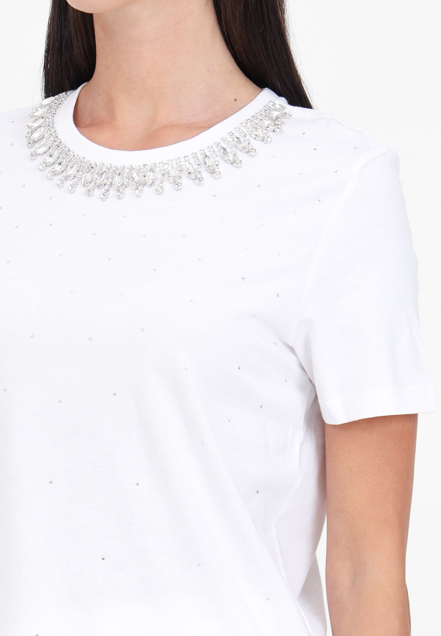 Only donna t-shirt Julia Embellisment top 15315522 Bianco