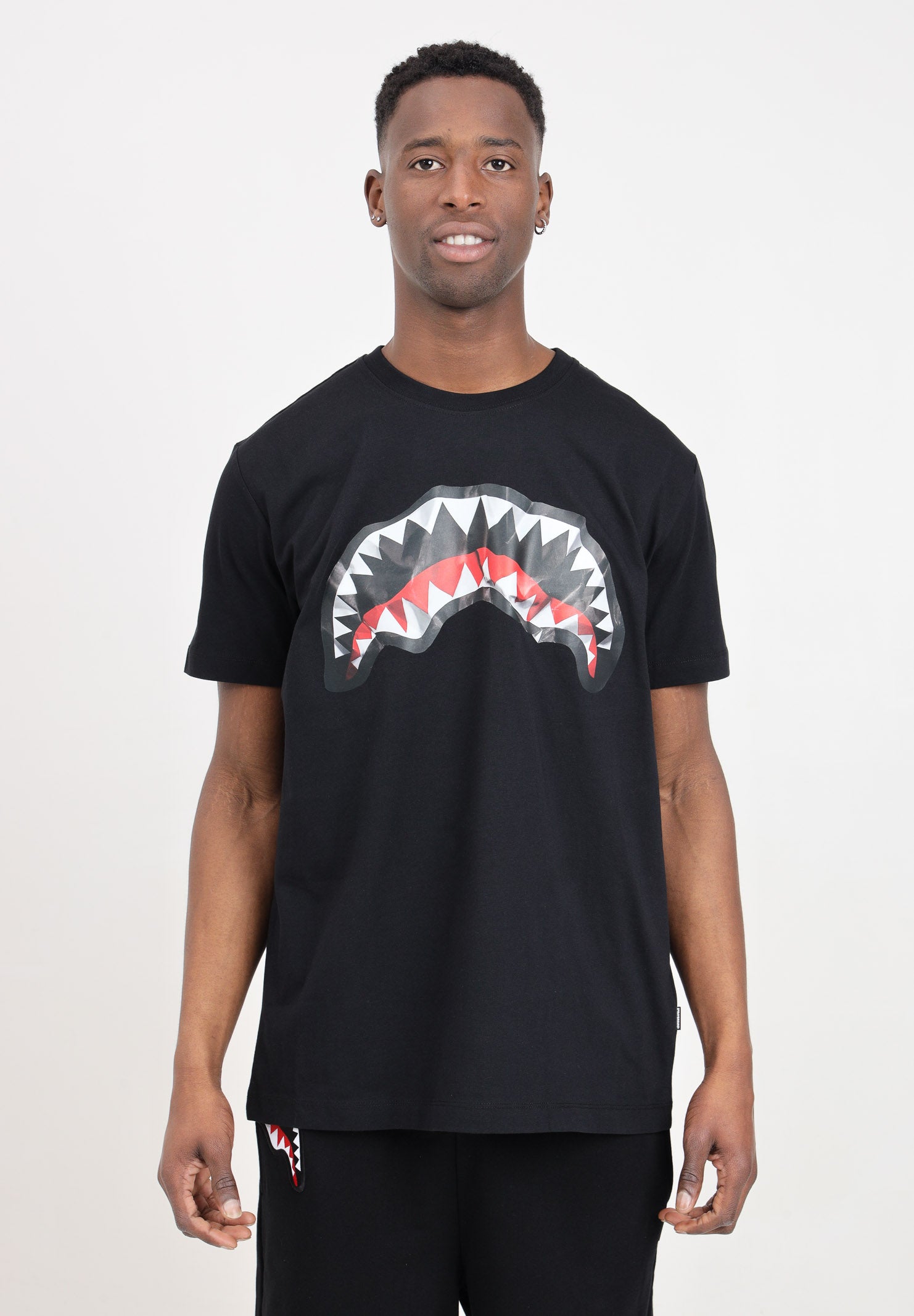 Sprayground uomo t-shirt Crumpled Shark SP421BLK Nero