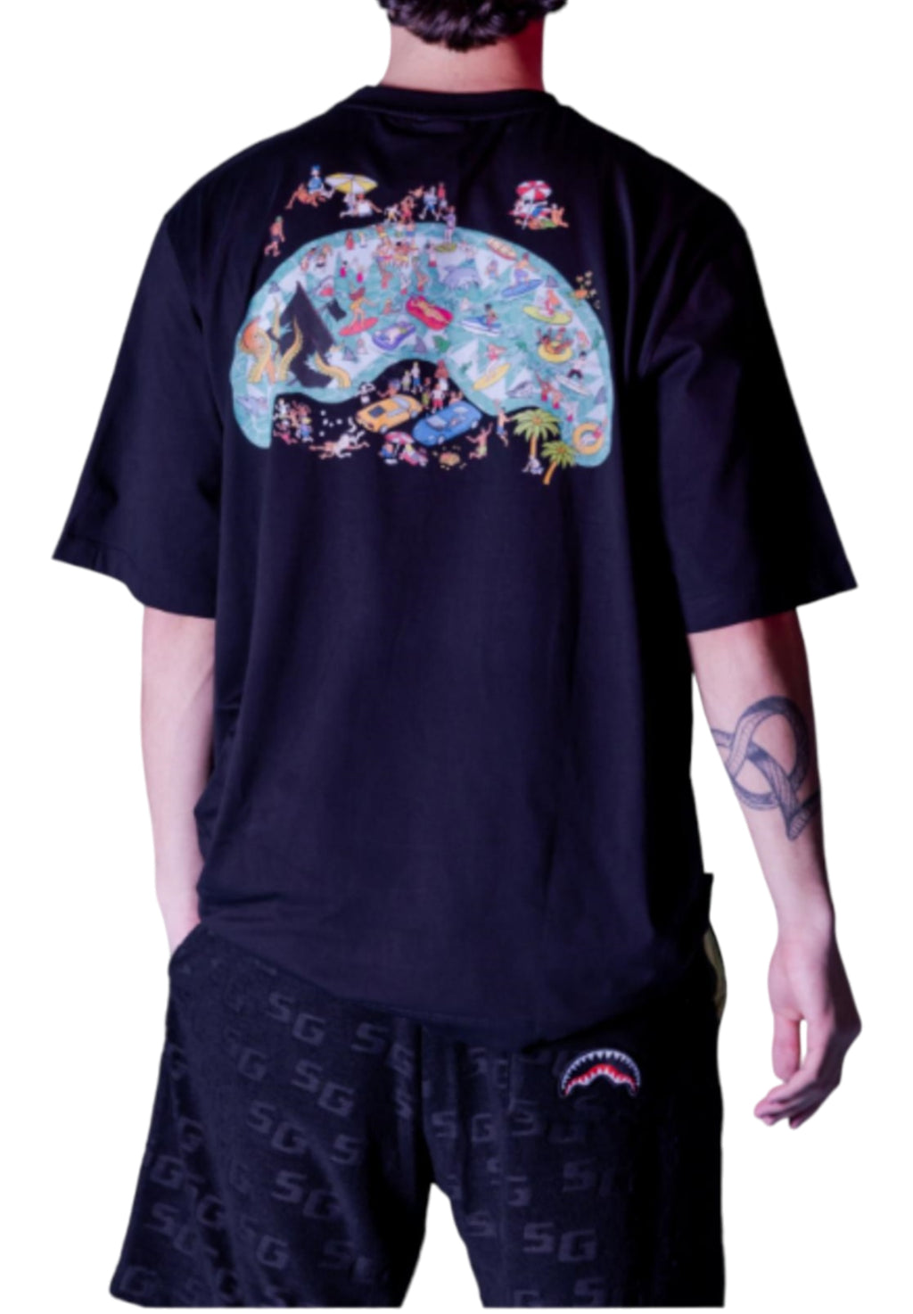 Sprayground uomo t-shirt House Party Over SP428BLK Nero